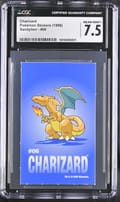 1999 Pokemon Stickers (Sandylion) Bilingual Charizard #06 CGC 7.5