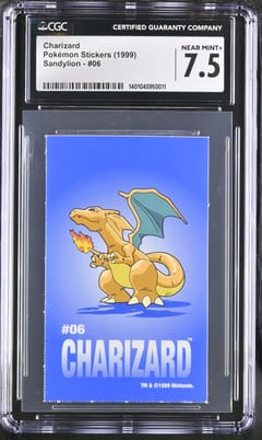 1999 Pokemon Stickers (Sandylion) Bilingual Charizard #06 CGC 7.5