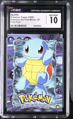 1999 Pokemon the First Movie Squirtle First Print (Blue Topps Logo) #E7 CGC 10