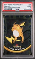 1999 Topps Pokemon Tv Raichu Foil-United Kingdom #26 PSA 9