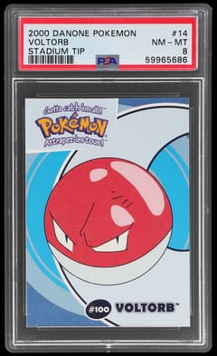 2000 Danone Pokemon Stadium Tip Voltorb #14 PSA 8