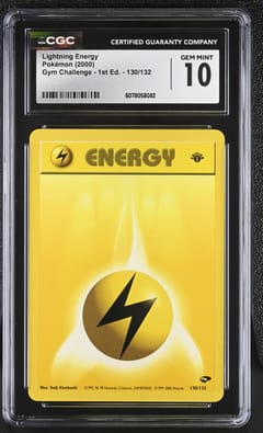 2000 Gym Challenge - 1st Ed. Lightning Energy #130/132 CGC GM10