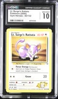 2000 Gym Heroes Lt. Surge's Rattata #82/132 CGC GM10