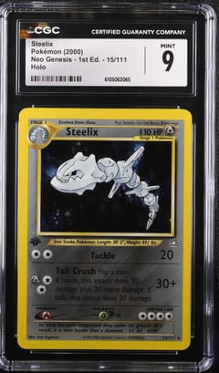 2000 Neo Genesis - 1st Ed. Steelix Holo #15/111 CGC 9