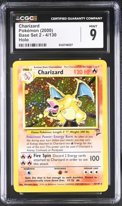 2000 Pokemon Base Set 2 Charizard Holo #4/130 CGC 9