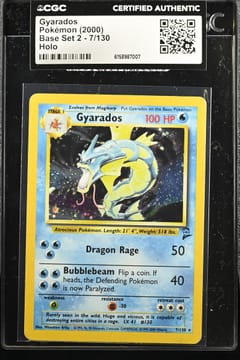 2000 Pokemon Base Set 2 Gyarados Holo #7/130 CGC AUTH