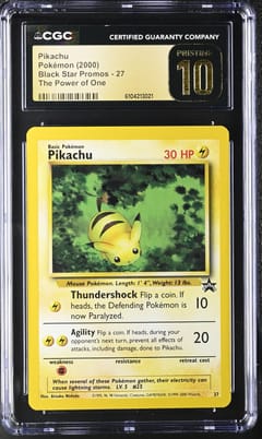2000 Pokemon Black Star Promos - WotC Pikachu The Power of One #27 CGC 10  Pristine