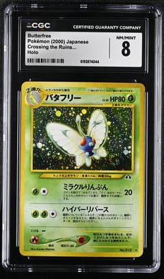 2000 Pokemon Crossing the Ruins... Japanese Butterfree Holo CGC 8