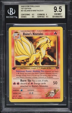 2000 Pokemon Gym Challenge 1st Edition Blaine's Ninetales R #21 BGS 9.5