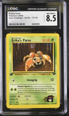 2000 Pokemon Gym Challenge - 1st Edition Erika's Paras #71/132 CGC 8.5