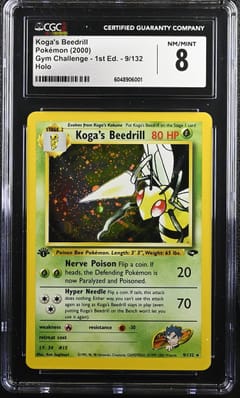 2000 Pokemon Gym Challenge - 1st Edition Koga's Beedrill Holo #9/132 CGC 8