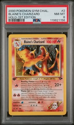 2000 Pokemon Gym Challenge Blaine's Charizard Holo-1st Edition #2 PSA 8