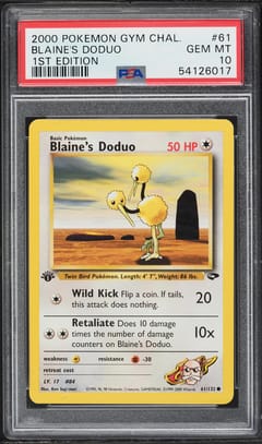 2000 Pokemon Gym Challenge Blaine's Doduo 1st Edition #61 PSA 10