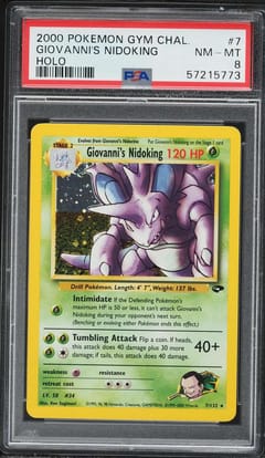 2000 Pokemon Gym Challenge Giovanni's Nidoking Holo #7 PSA 8