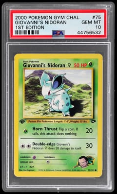 2000 Pokemon Gym Challenge Giovanni's Nidoran 1st Edition #75 PSA 10
