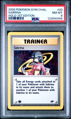 2000 Pokemon Gym Challenge Sabrina Holo-1st Edition #20 PSA 8