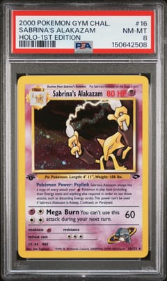 2000 Pokemon Gym Challenge Sabrina's Alakazam Holo-1st Edition #16 PSA 8