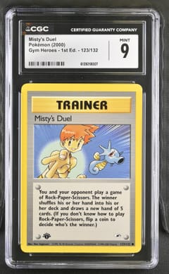 2000 Pokemon Gym Heroes - 1st Ed. Misty's Duel #123/132 CGC 9