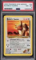 2000 Pokemon Gym Heroes Blaine's Tauros #64 PSA 8