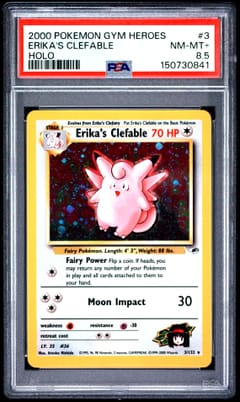 2000 Pokemon Gym Heroes Erika's Clefable Holo #3 PSA 8.5
