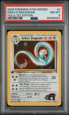 2000 Pokemon Gym Heroes Erika's Dragonair Holo-1st Edition #4 PSA 8