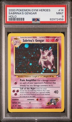 2000 Pokemon Gym Heroes Sabrina's Gengar Holo #14 PSA 9