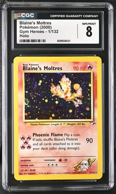 2000 Pokemon Gym Heroes - Unlimited Blaine's Moltres Holo #1/132 CGC 8