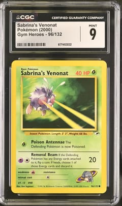 2000 Pokemon Gym Heroes - Unlimited Sabrina's Venonat #96/132 CGC 9