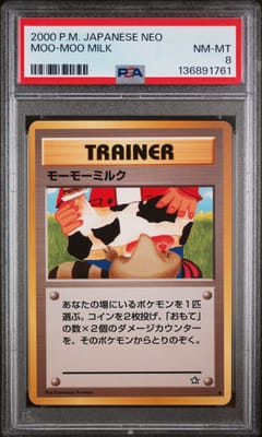 2000 Pokemon Japanese Neo Moo-Moo Milk PSA 8