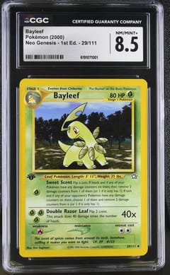 2000 Pokemon Neo Genesis - 1st Edition Bayleef #29/111 CGC 8.5