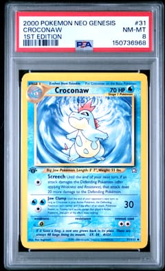 2000 Pokemon Neo Genesis 1st Edition Croconaw 1st Edition #31 PSA 8
