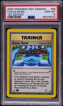 2000 Pokemon Neo Genesis 1st Edition Focus Band 1st Edition #86 PSA 10