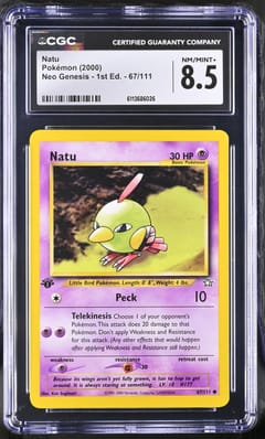 2000 Pokemon Neo Genesis - 1st Edition Natu #67/111 CGC 8.5