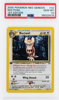 2000 Pokemon Neo Genesis 1st Edition Noctowl #42 PSA 10