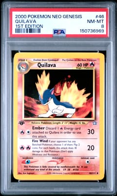 2000 Pokemon Neo Genesis 1st Edition Quilava 1st Edition #46 PSA 8