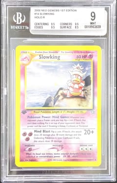 2000 Pokemon Neo Genesis 1st Edition Slowking HOLO R #14 BGS 9