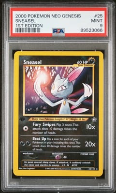 2000 Pokemon Neo Genesis 1st Edition Sneasel 1st Edition #25 PSA 9