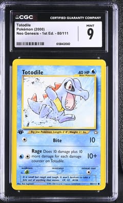 2000 Pokemon Neo Genesis - 1st Edition Totodile #80/111 CGC 9