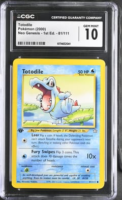2000 Pokemon Neo Genesis - 1st Edition Totodile #81/111 CGC 10