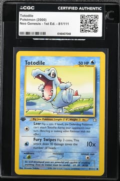 2000 Pokemon Neo Genesis - 1st Edition Totodile #81/111 CGC AUTH
