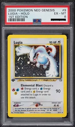 2000 Pokemon Neo Genesis Lugia 1st Edition Holo #9 PSA 6