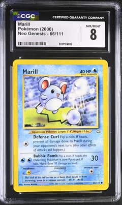 2000 Pokemon Neo Genesis - Unlimited Marill #66/111 CGC 8
