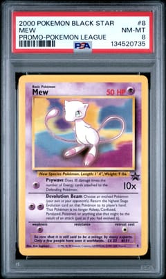 2000 Pokemon Promo Black Star Mew Pokemon League #8 PSA 8