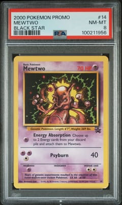 2000 Pokemon Promo Black Star Mewtwo Black Star #14 PSA 8