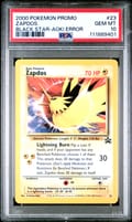 2000 Pokemon Promo Black Star Zapdos Toshinao Aoki Error #23 PSA 10