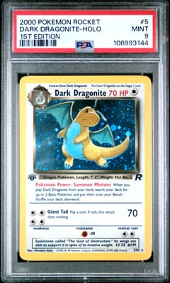 2000 Pokemon Rocket Dark Dragonite-Holo 1st Edition #5 PSA 9