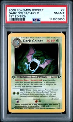 2000 Pokemon Rocket Dark Golbat-Holo 1st Edition #7 PSA 8