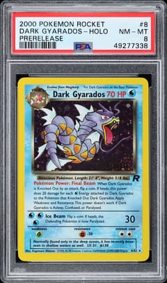 2000 Pokemon Rocket Dark Gyarados-Holo Prerelease #8 PSA 8