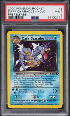 2000 Pokemon Rocket Dark Gyarados-Holo Prerelease #8 PSA 9