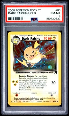 2000 Pokemon Rocket Dark Raichu-Holo #83 PSA 8